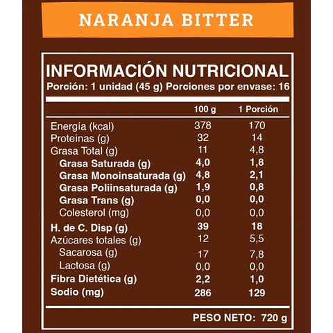 Barra de Proteína  Chocolate Naranja