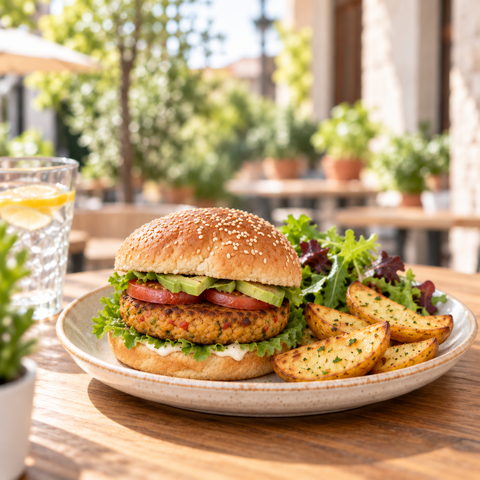 Hamburguesa Garbanzo Curry Pimiento