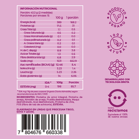 Proteína en Polvo V-pro Berry Fit
