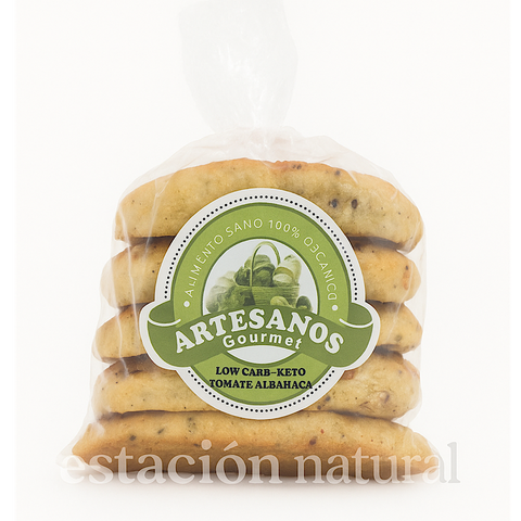Pan Keto Tomate Albahaca 5unid