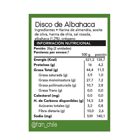 Discos de Albahaca 150gr