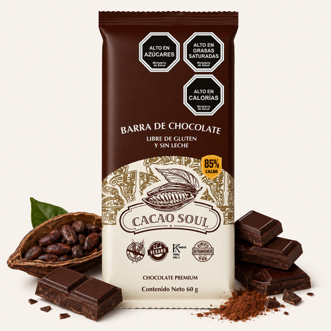 Barra de Chocolate 85% Cacao 60g