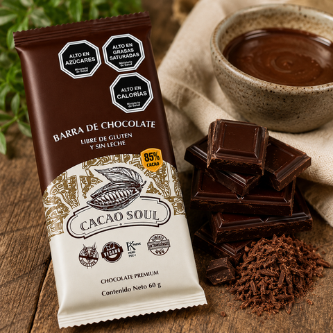 Barra de Chocolate 85% Cacao 60g