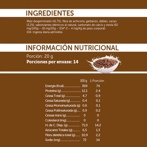 Cereal sabor Chocolate a base de Maíz
