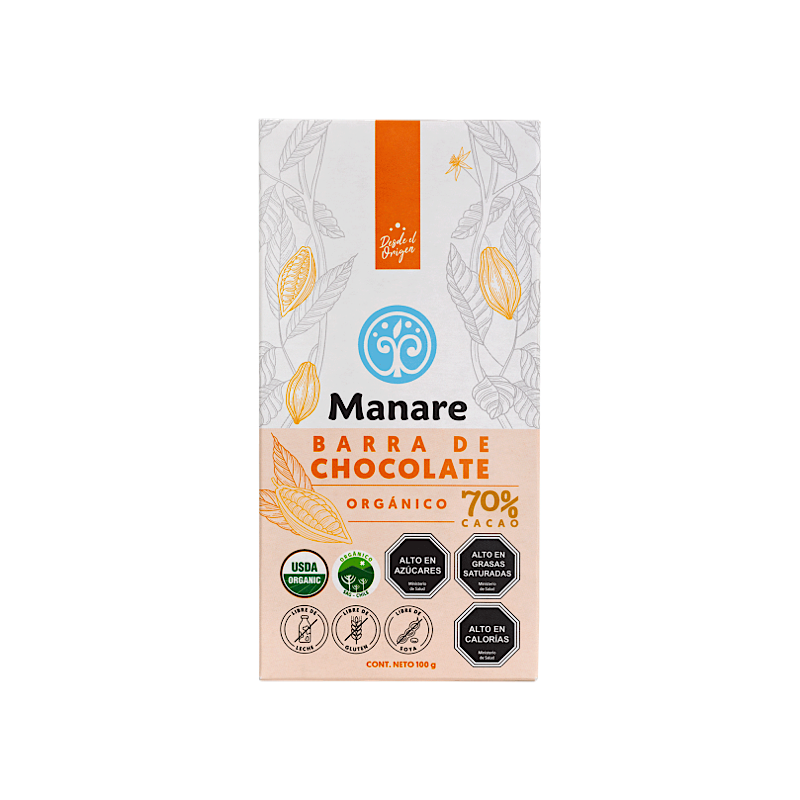Barra de Chocolate Orgánico 70% Cacao - Manare