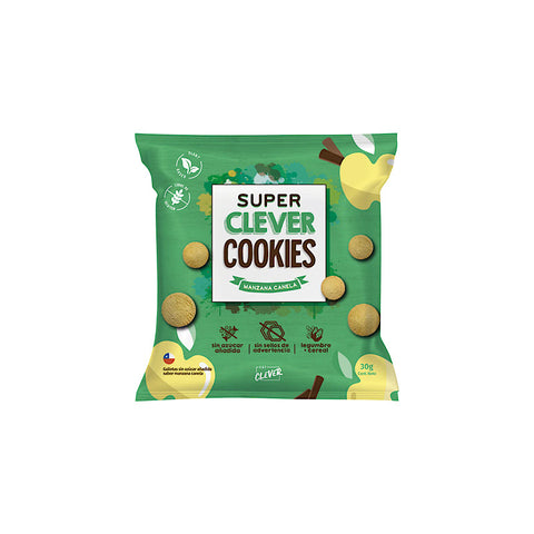 Super Clever Cookies Manzana Canela Sin Azúcar 30grs