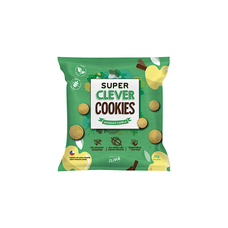 Super Clever Cookies Manzana Canela Sin Azúcar 30grs