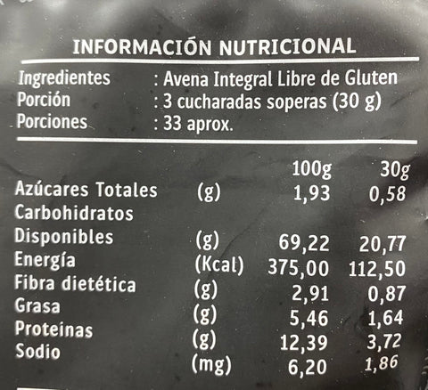 Avena Integral 1 Kilo - Sin Gluten