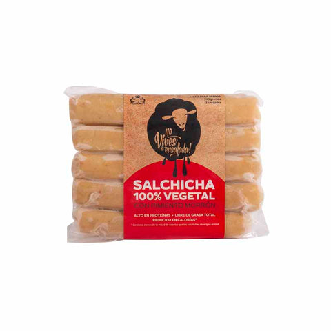 Salchicha Vegetal con Pimentones - No vives de Ensalada
