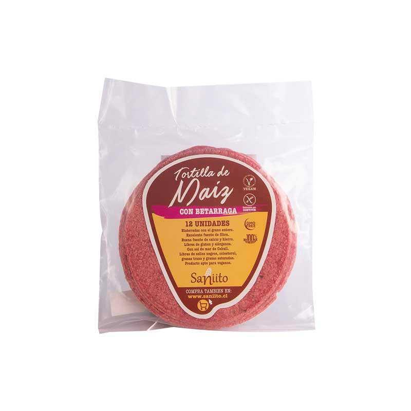 Tortilla de Maíz y Betarraga 12cms (12 unidad)  - Saniito