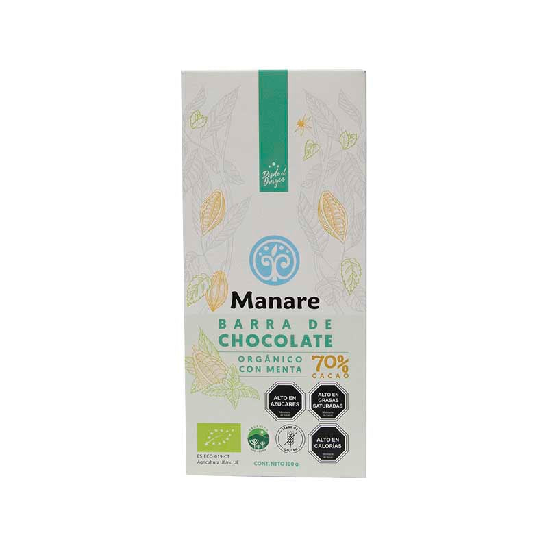 Chocolate con Menta Orgánico 70% Cacao - Manare