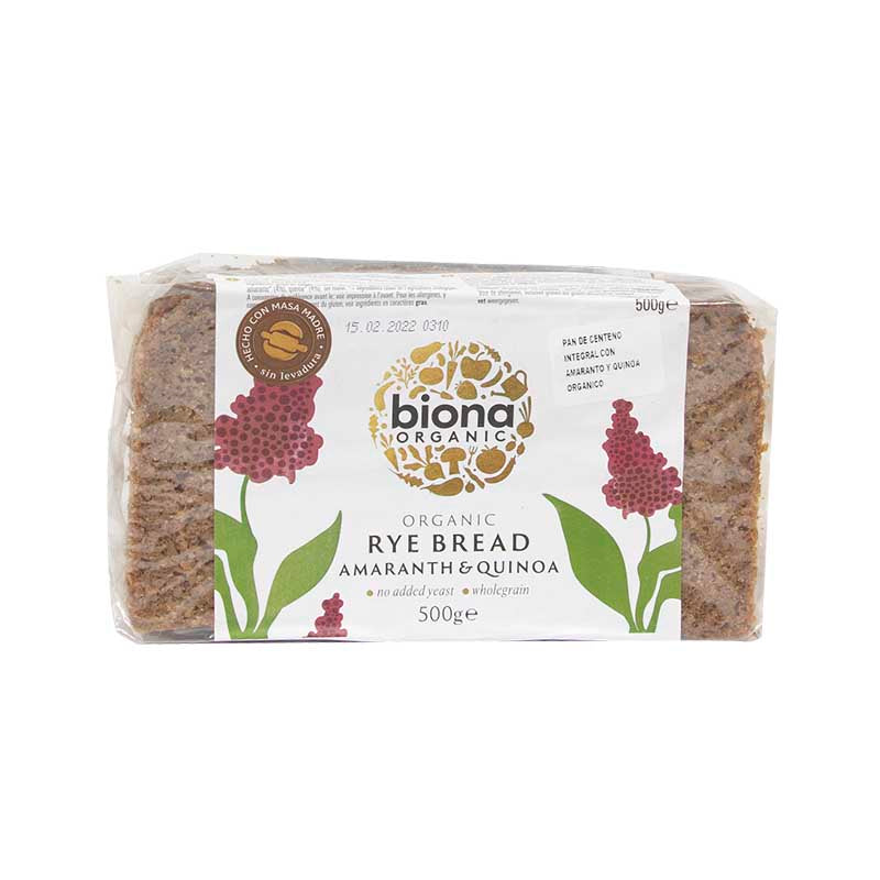 Pan de Centeno Integral con Amaranto y Quinoa Orgánico - Biona