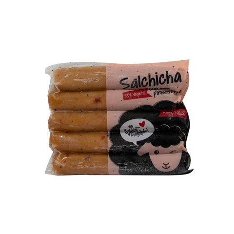 Salchicha Vegetal con Pimentones - No vives de Ensalada
