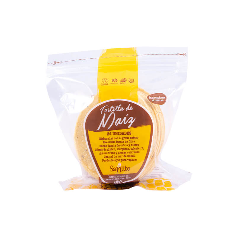 Tortilla de Maiz para Tacos - 9cms (24 unid  - Saniito