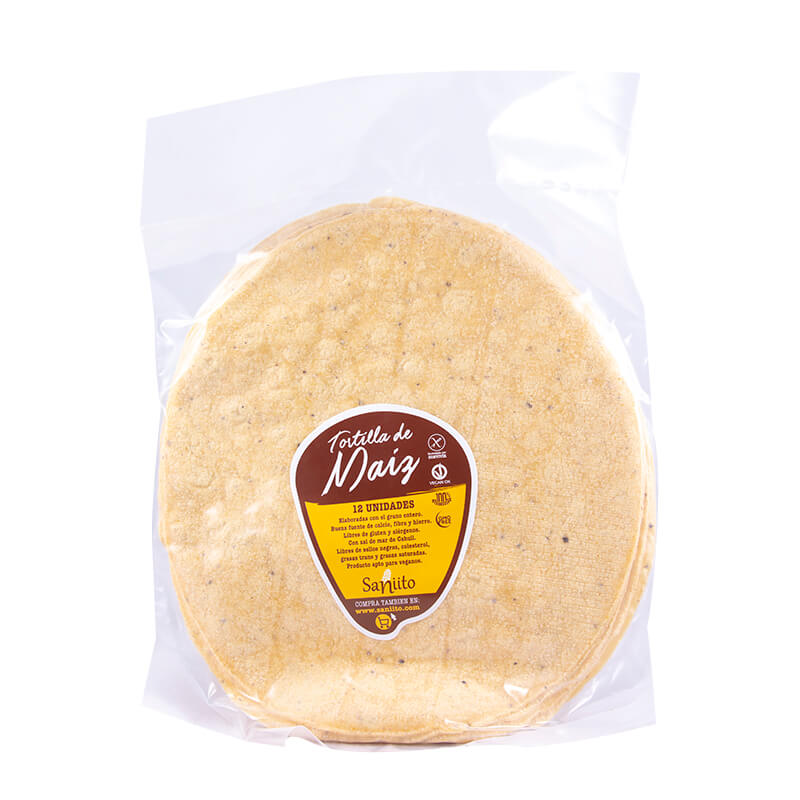Tortilla de Maiz para Fajitas - 21cms (12 unid)  - Saniito