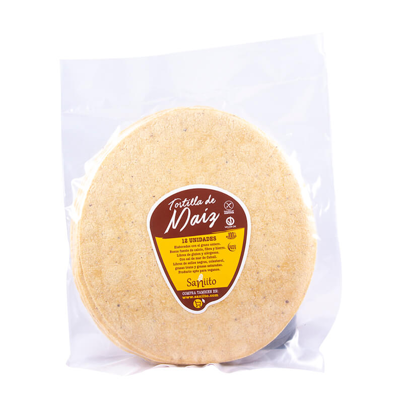 Tortilla de Maíz para Wrap/Burrito - 24 cms. (12 unid)  - Saniito