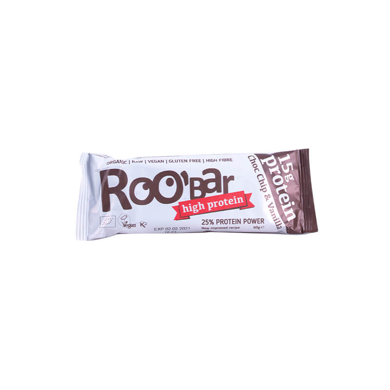 Barra de Proteína Orgánica Choco Chip y Vainilla - Roobar