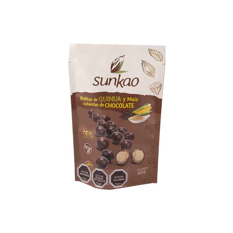 Bolitas Quinoa Cubiertas de Chocolate Dark 55% Cacao - Sunkao