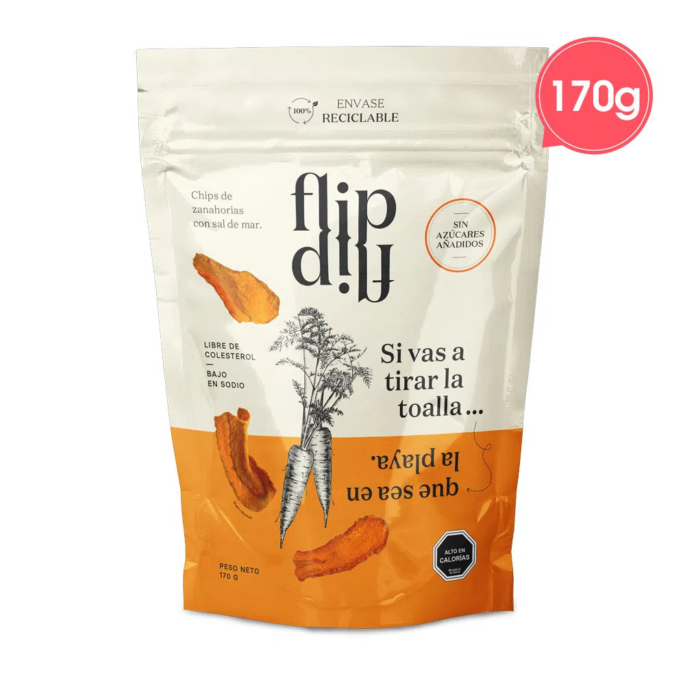 Chips de Zanahorias  con Sal de Mar 170g- Flipflip
