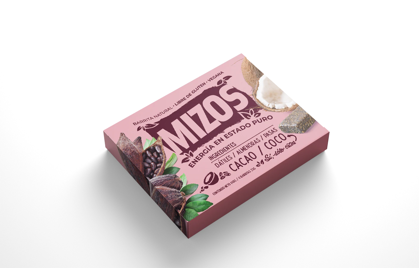 Pack Barrita Sabor Cacao Coco 4 unidades - Mizos